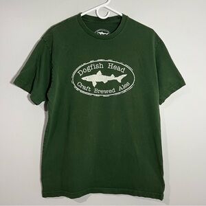 Dogfish Head Beer Off-Centered Ales Green White Short Sleeve T-Shirt Mens Large